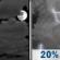 Monday Night: Mostly Cloudy then Slight Chance Showers And Thunderstorms